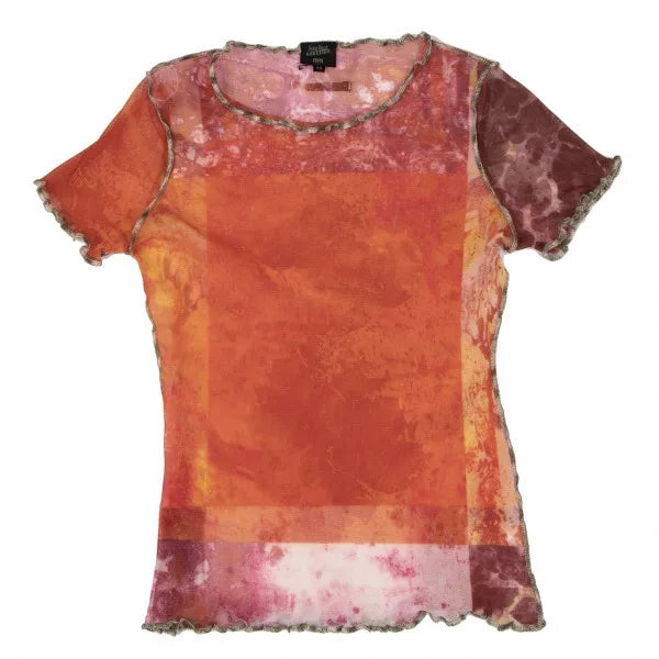 Jean Paul Gaultier Vintage Orange Floral Mesh Top