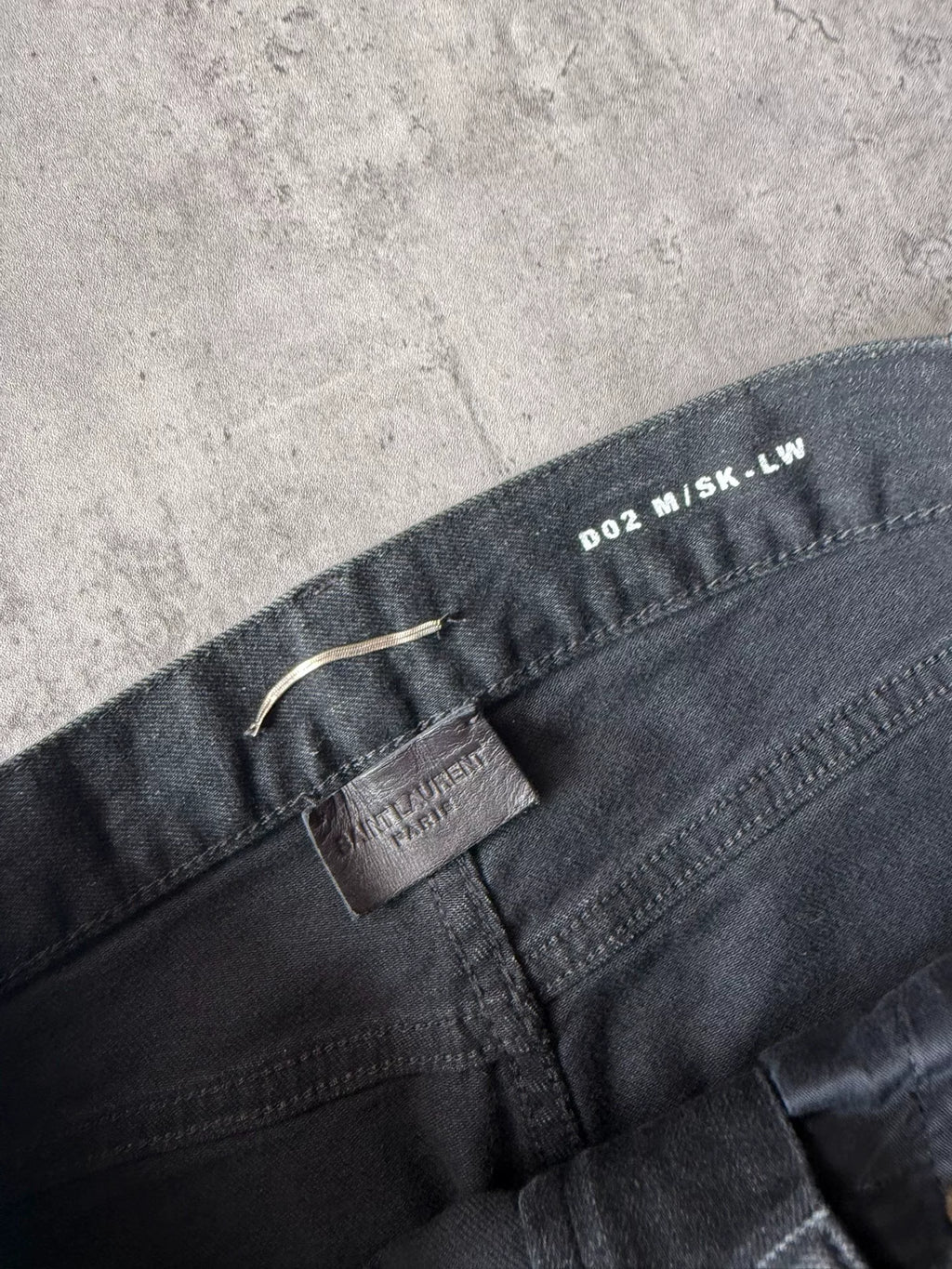 Saint Laurent Paris AW20 Black Washed Ghost Claw Raw Edge Denim Jeans