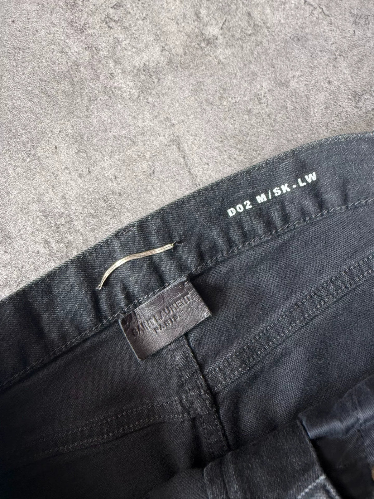 Saint Laurent Paris AW20 Black Washed Ghost Claw Raw Edge Denim Jeans