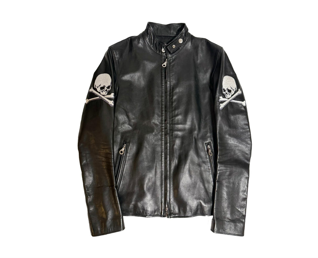 Mastermind Japan Embroidered Skull Leather Logo Jacket