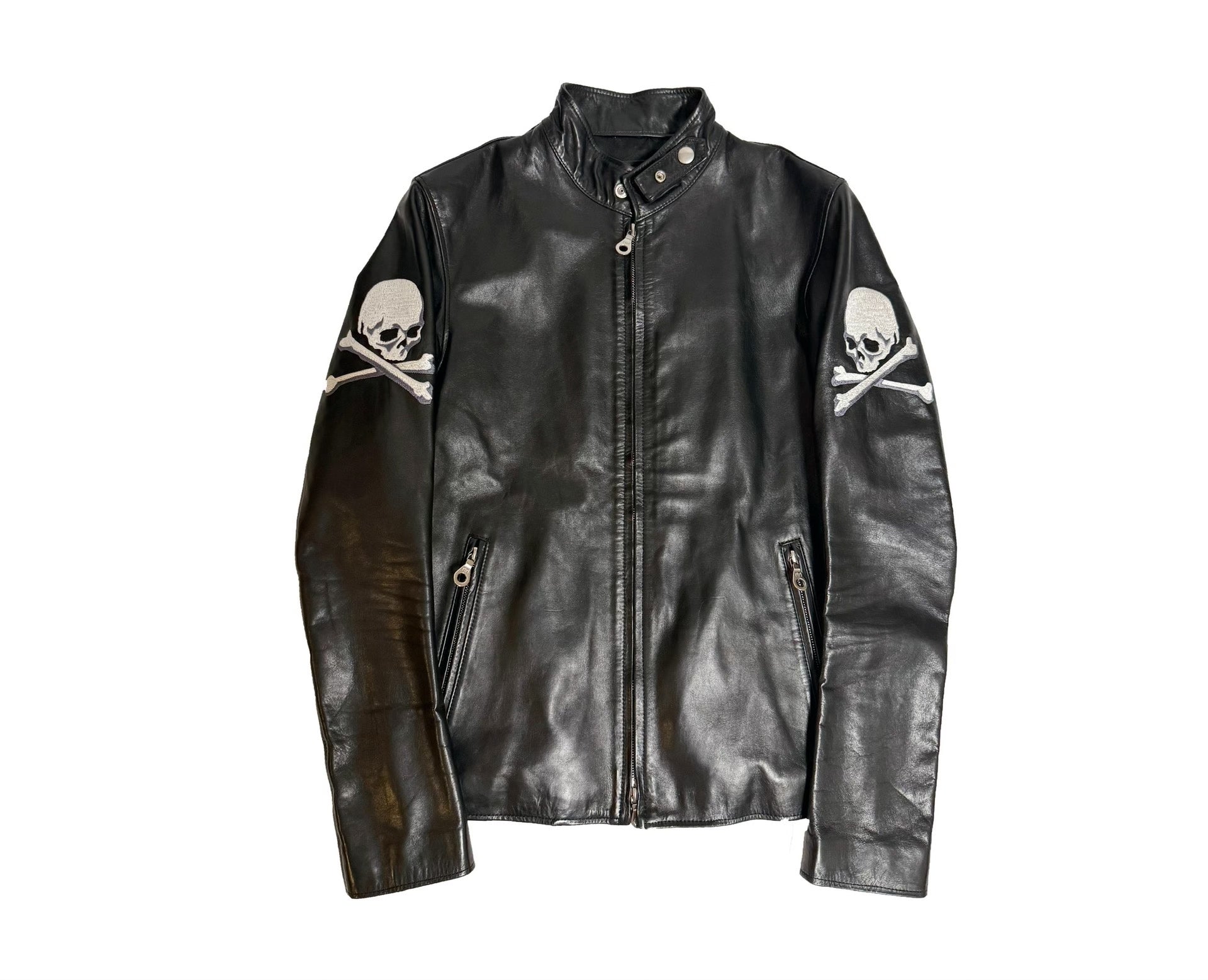 Mastermind Japan Embroidered Skull Leather Logo Jacket