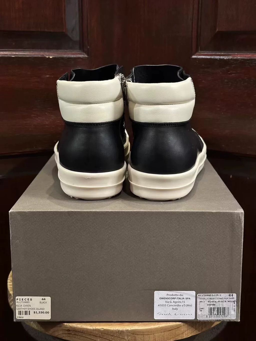 Rick Owens Patchwork Leather Island Dunk Sneakers