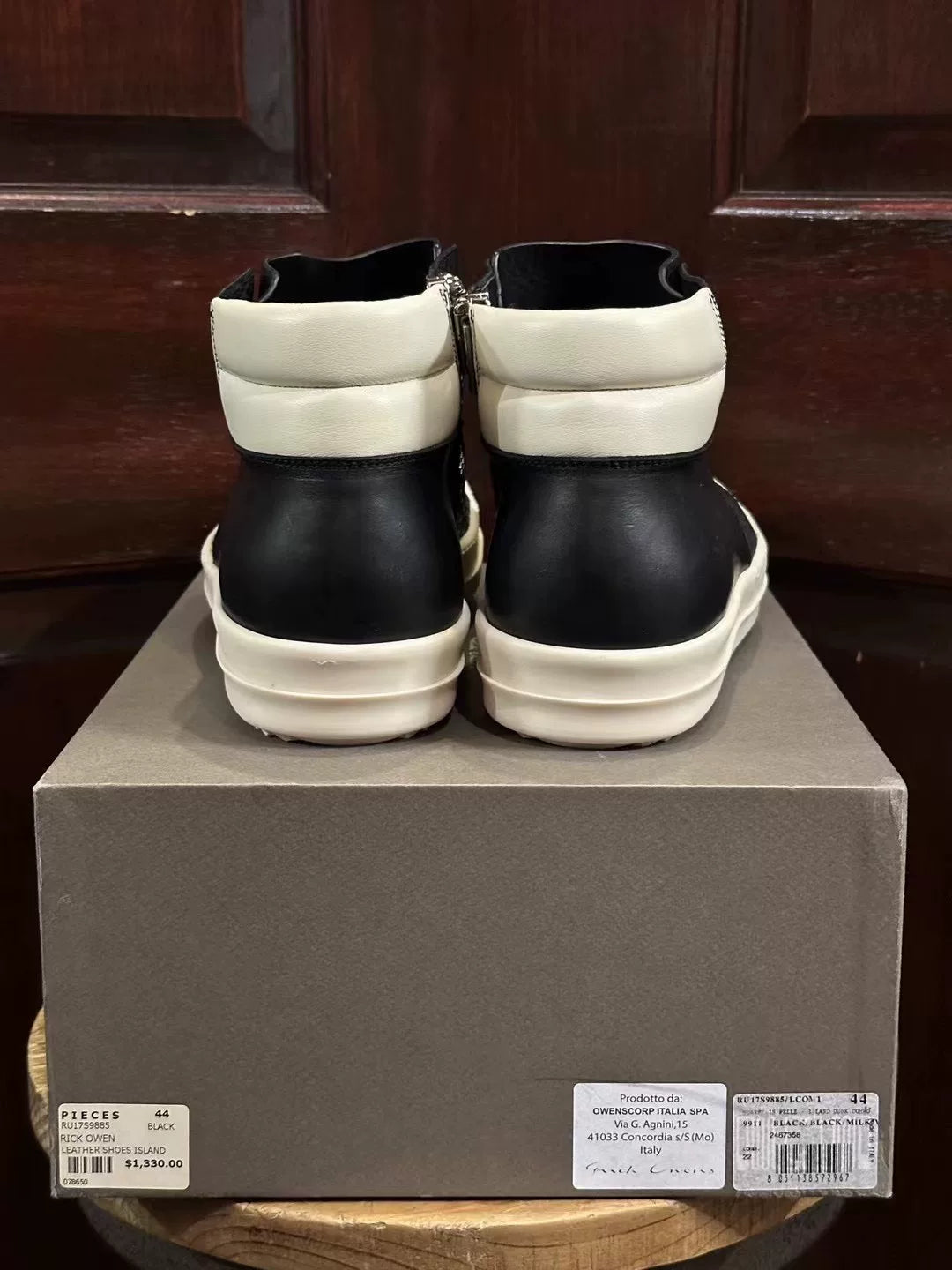 Rick Owens Patchwork Leather Island Dunk Sneakers