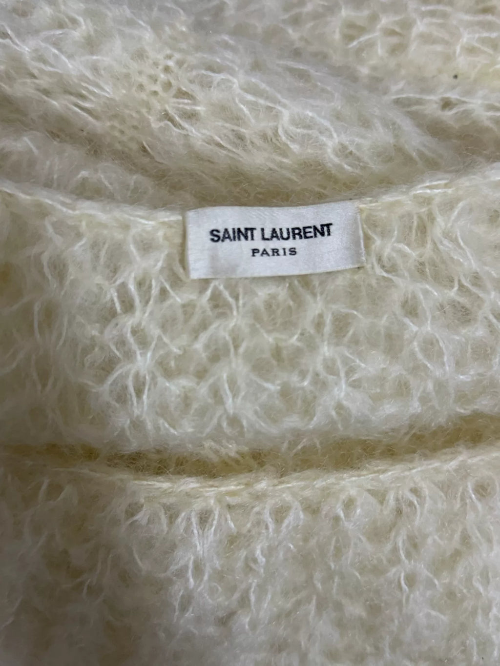 Saint Laurent 13AW Off-White Knit Sweater by Hedi Slimane