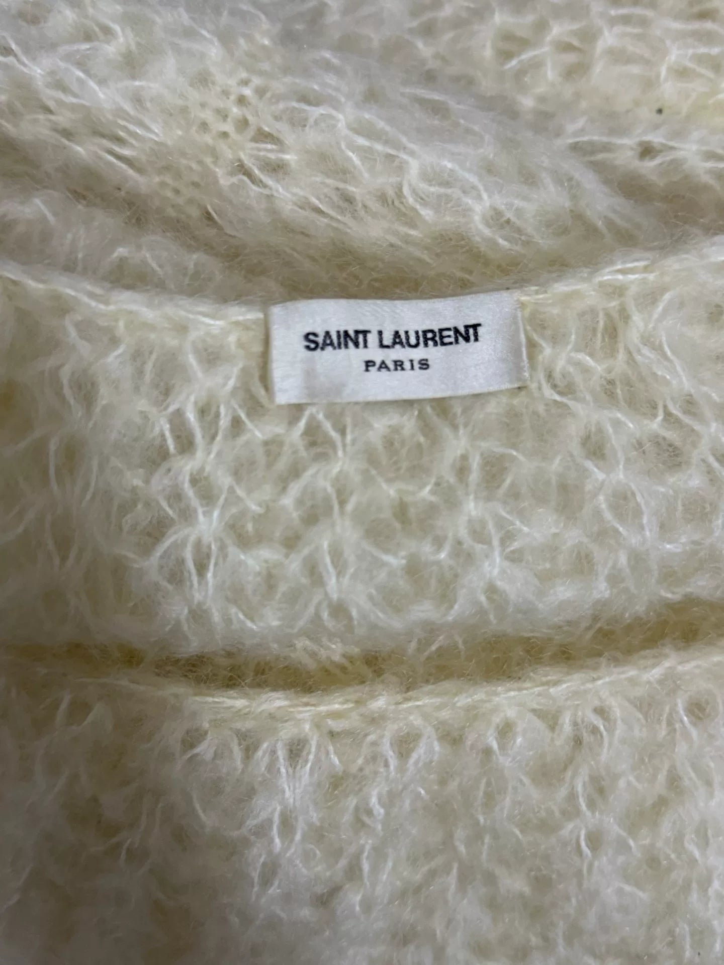 Saint Laurent 13AW Off-White Knit Sweater by Hedi Slimane