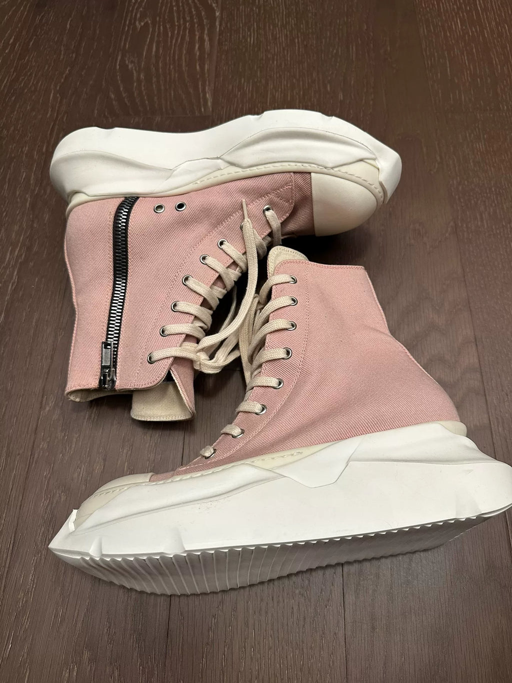 Rick Owens Cherry Blossom Pink Tank Sole Large Converse Sneakers