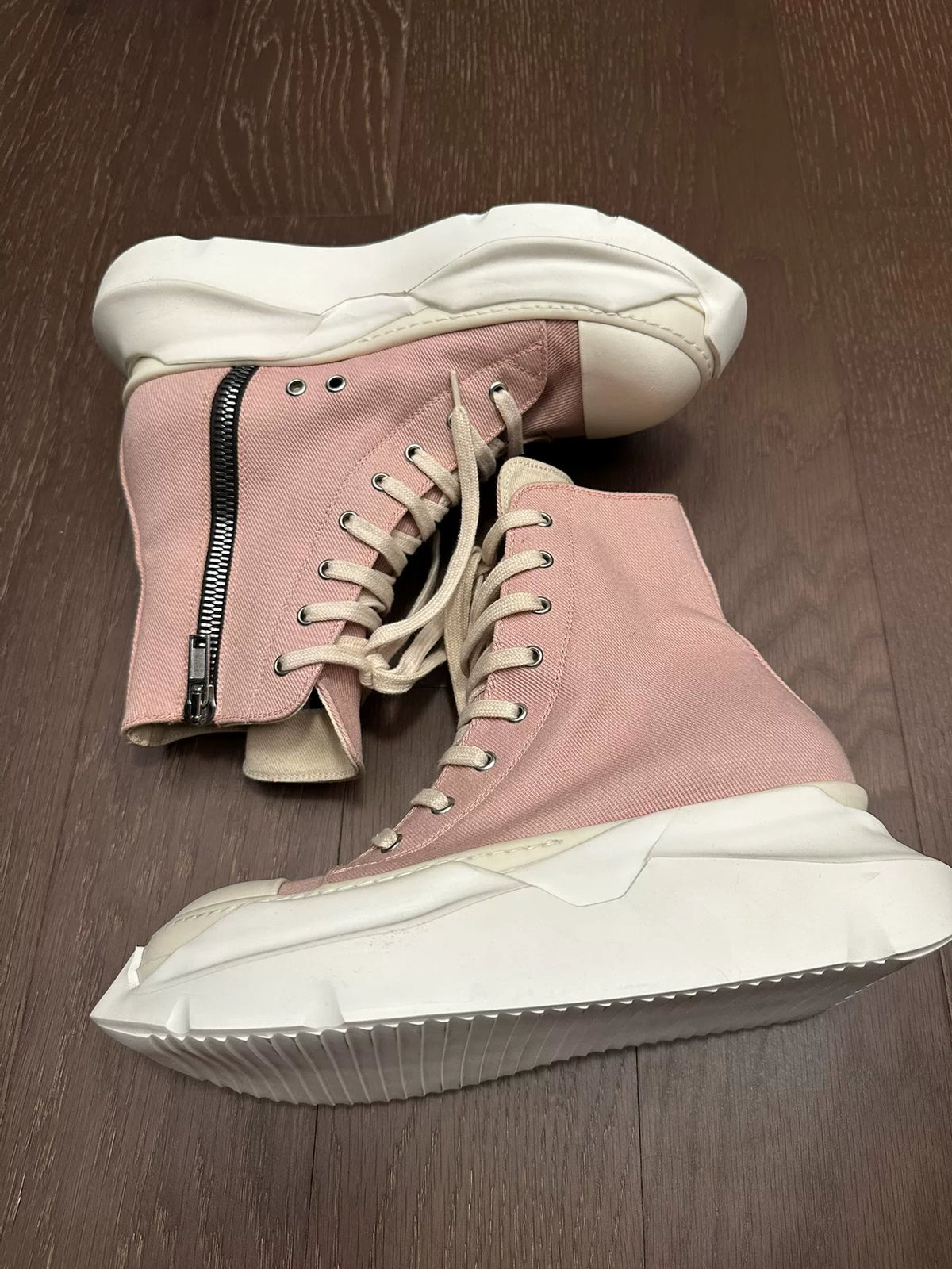 Rick Owens Cherry Blossom Pink Tank Sole Large Converse Sneakers