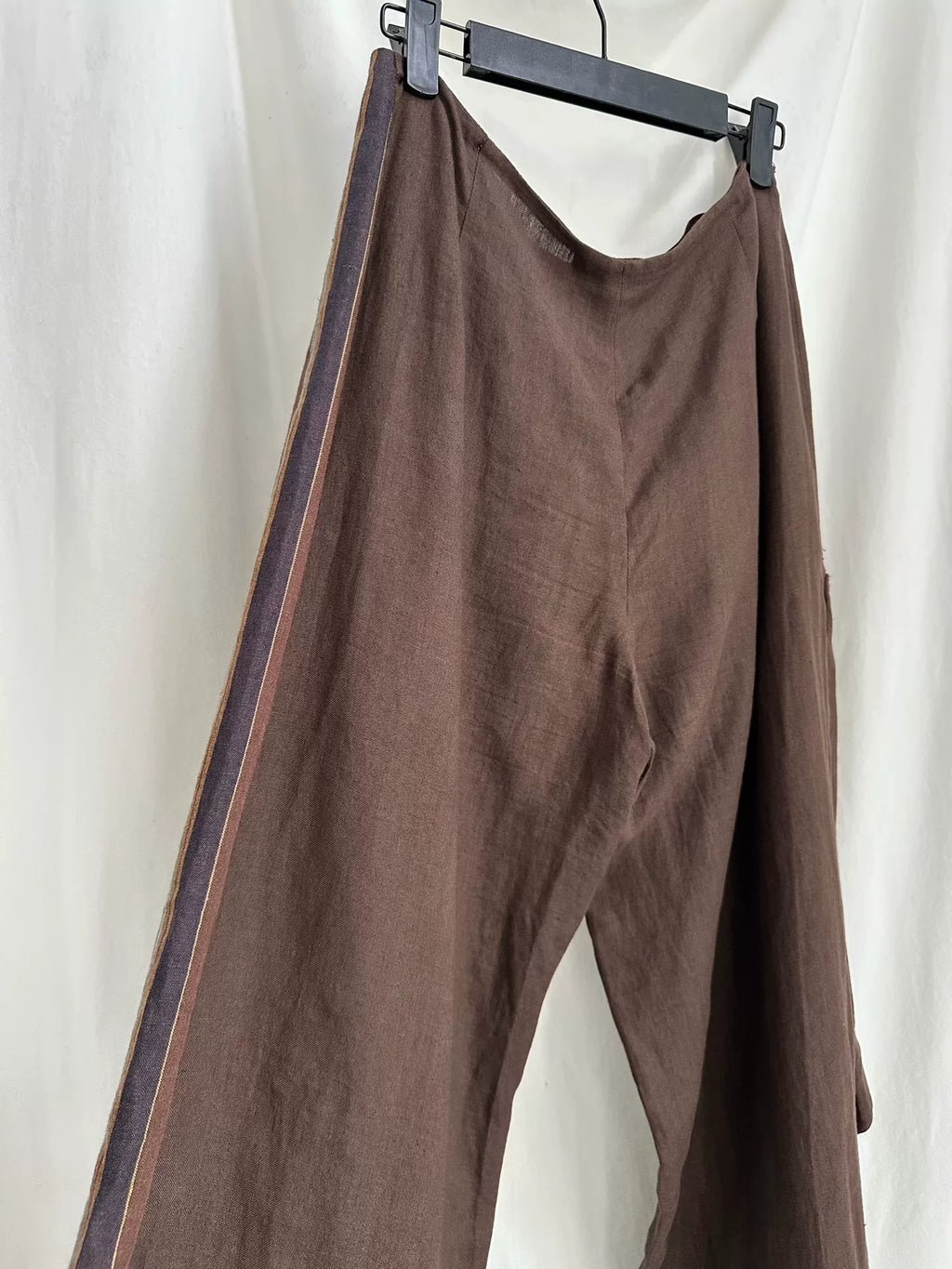 Kenzo 80s Linen Wrap-Style Wide-Leg Pants