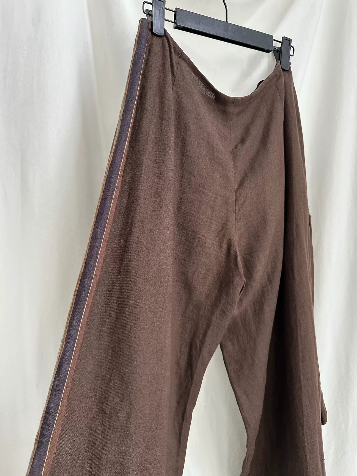 Kenzo 80s Linen Wrap-Style Wide-Leg Pants