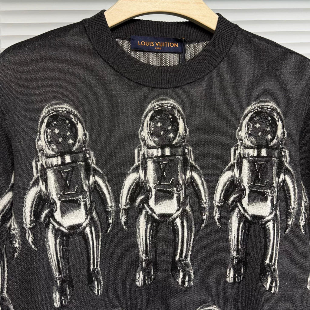 Louis Vuitton Silk Gray Knit Sweater