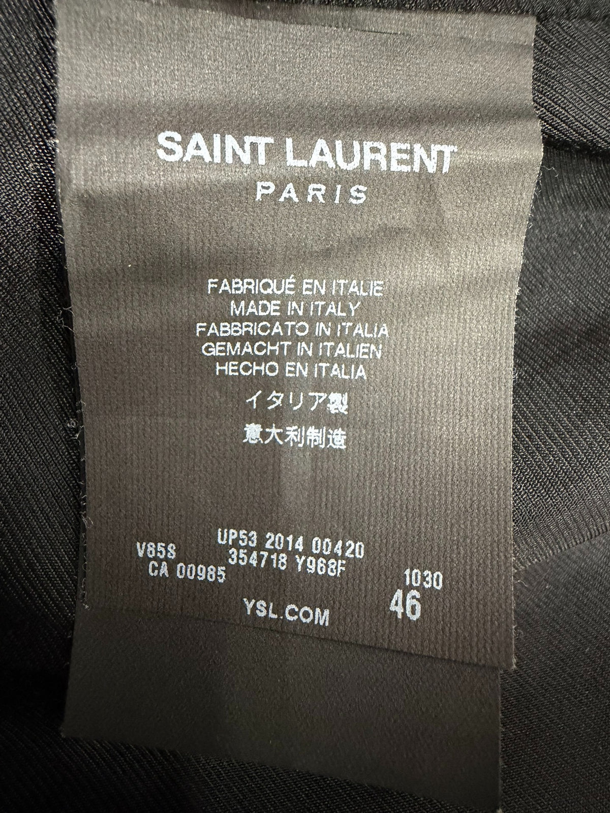 Saint Laurent FW14 Snowflake Grey Lambskin Baseball Jacket by Hedi Slimane