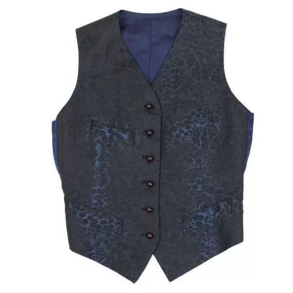 Jean Paul Gaultier Vintage Blue Patterned Vest