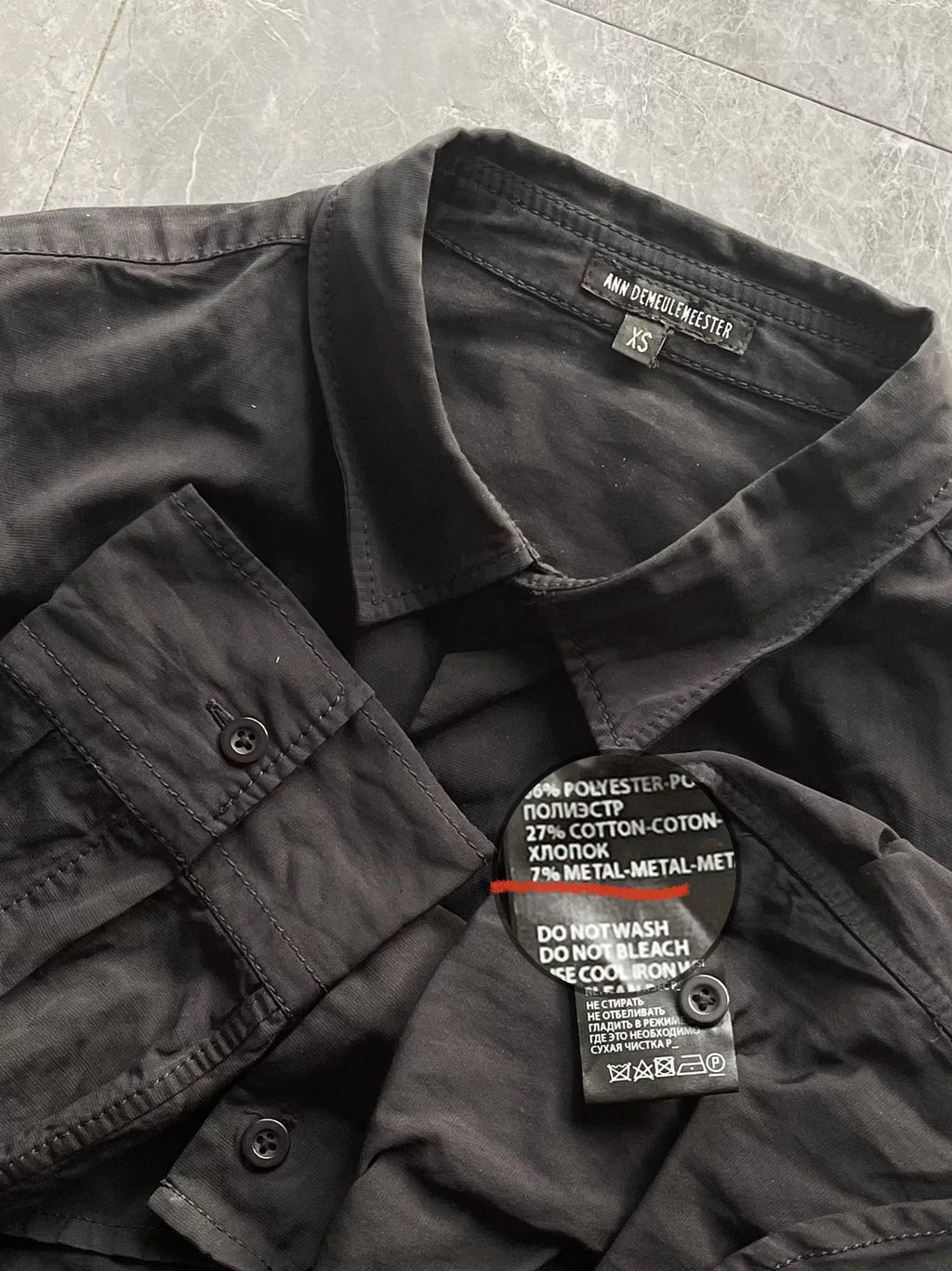Ann Demeulemeester Metal Wire Memory Fabric Shirt