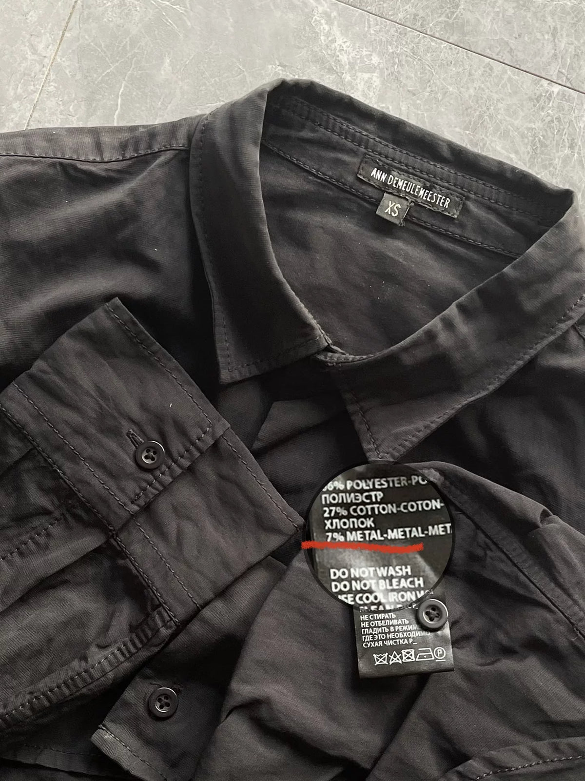 Ann Demeulemeester Metal Wire Memory Fabric Shirt