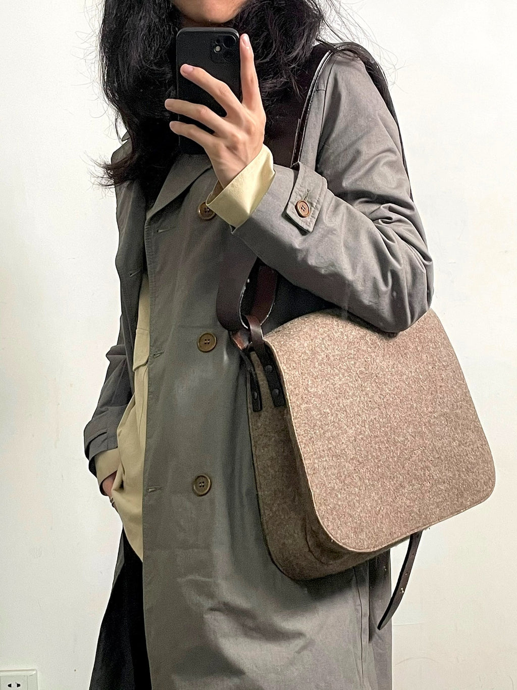Dries van Noten Wool Messenger Bag