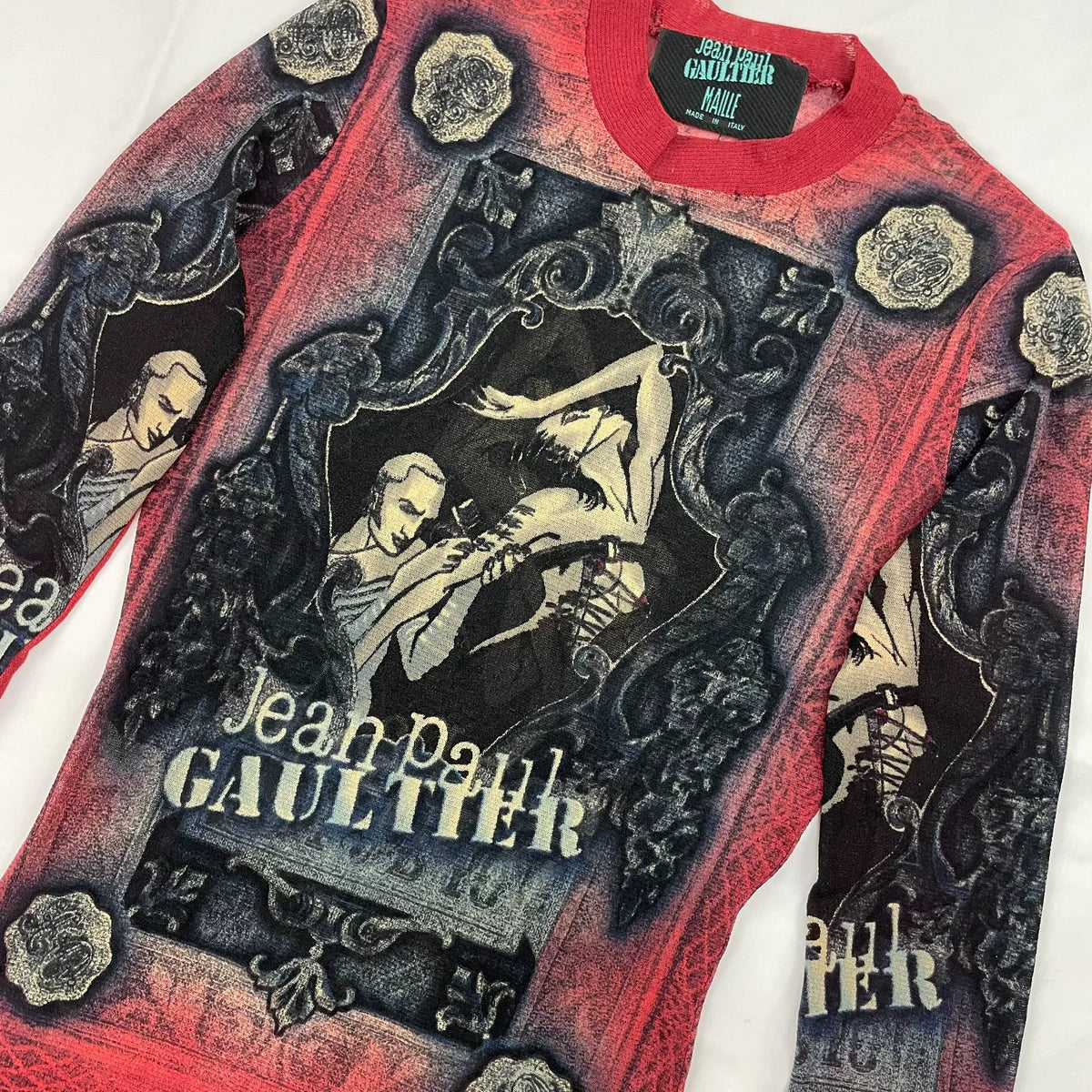 1995 Jean Paul Gaultier Tattoo Artist Long-Sleeve Mesh T-Shirt