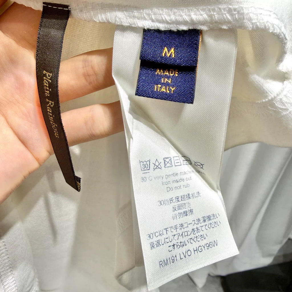 Louis Vuitton Tornado Flock Logo Cotton White Short Sleeve T-Shirt