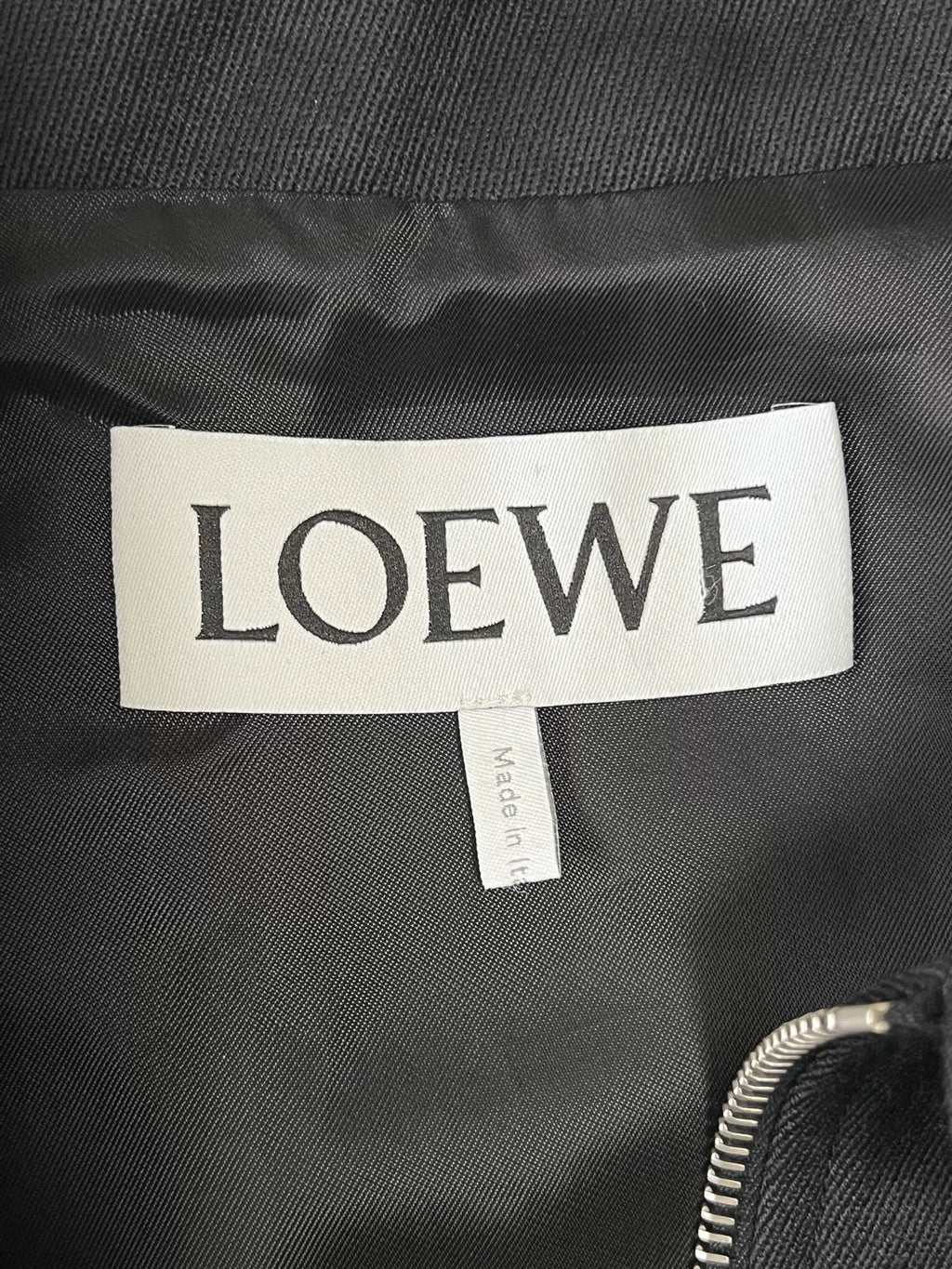 Loewe Black Leather-Patch Zip-Up Jacket