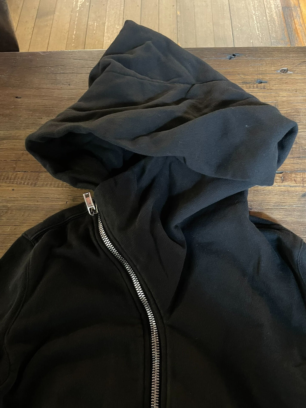 Rick Owens SS17 Black Mountain Wizard Hat Hooded Cotton Sweater