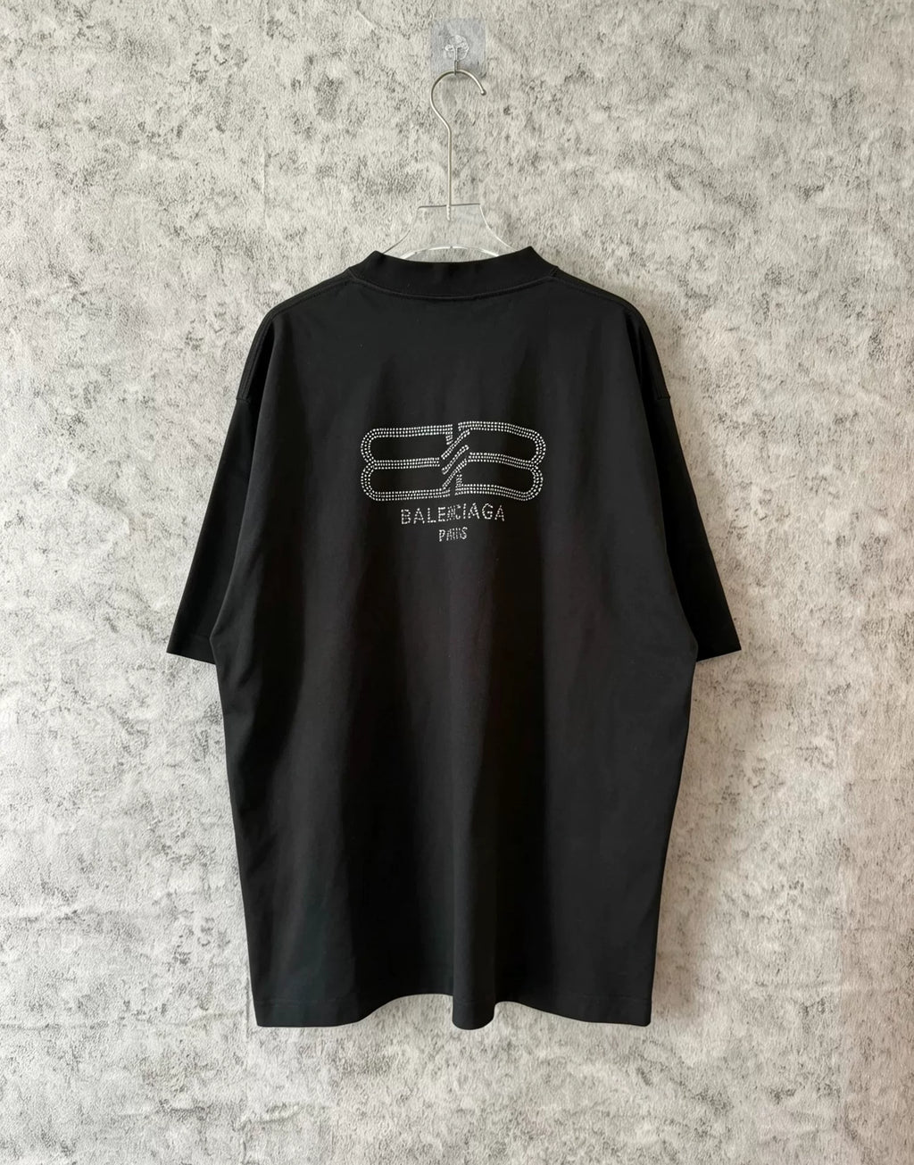 Balenciaga Black Back Rhinestone Limited Edition Short-Sleeve Shirt