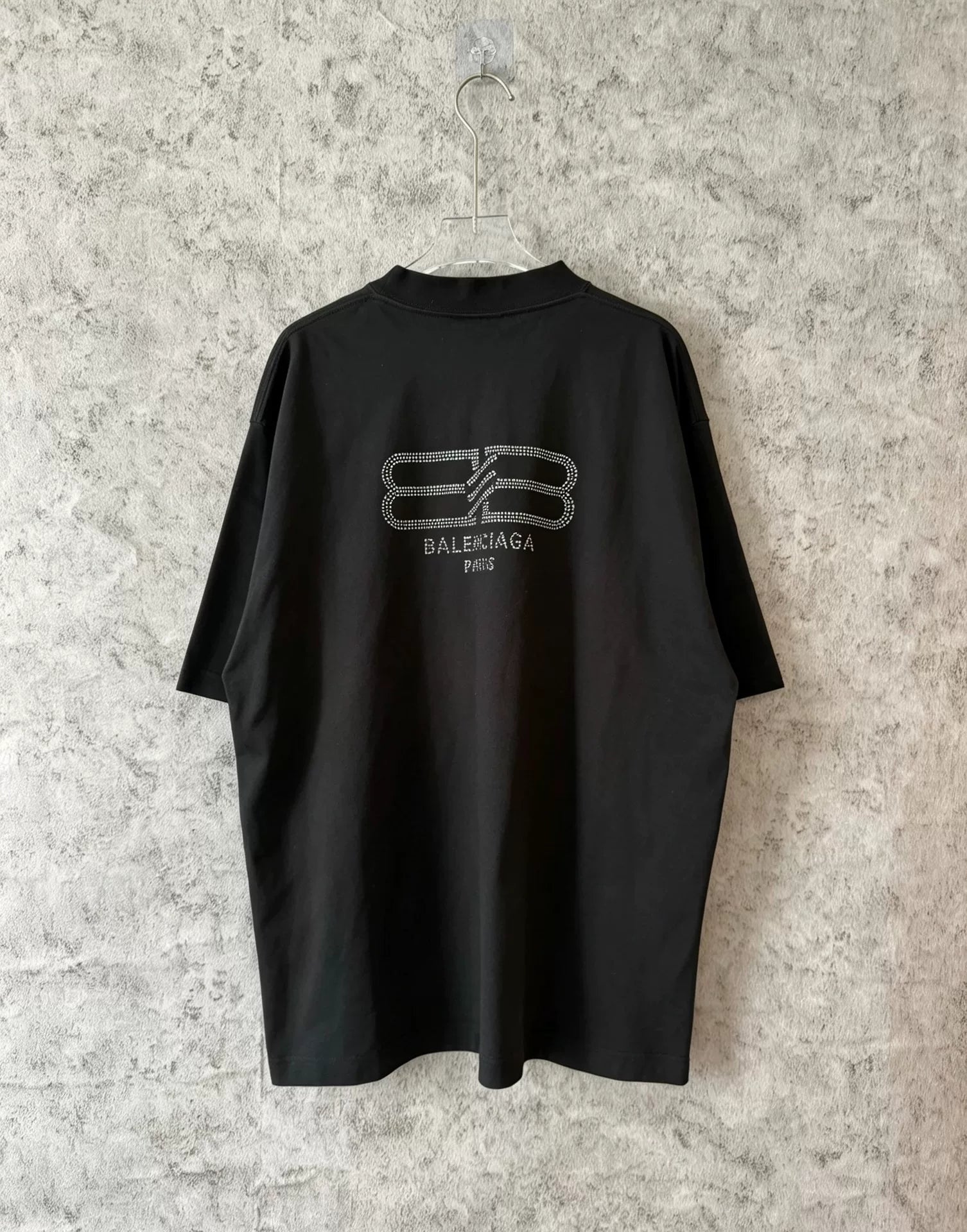 Balenciaga Black Back Rhinestone Limited Edition Short-Sleeve Shirt