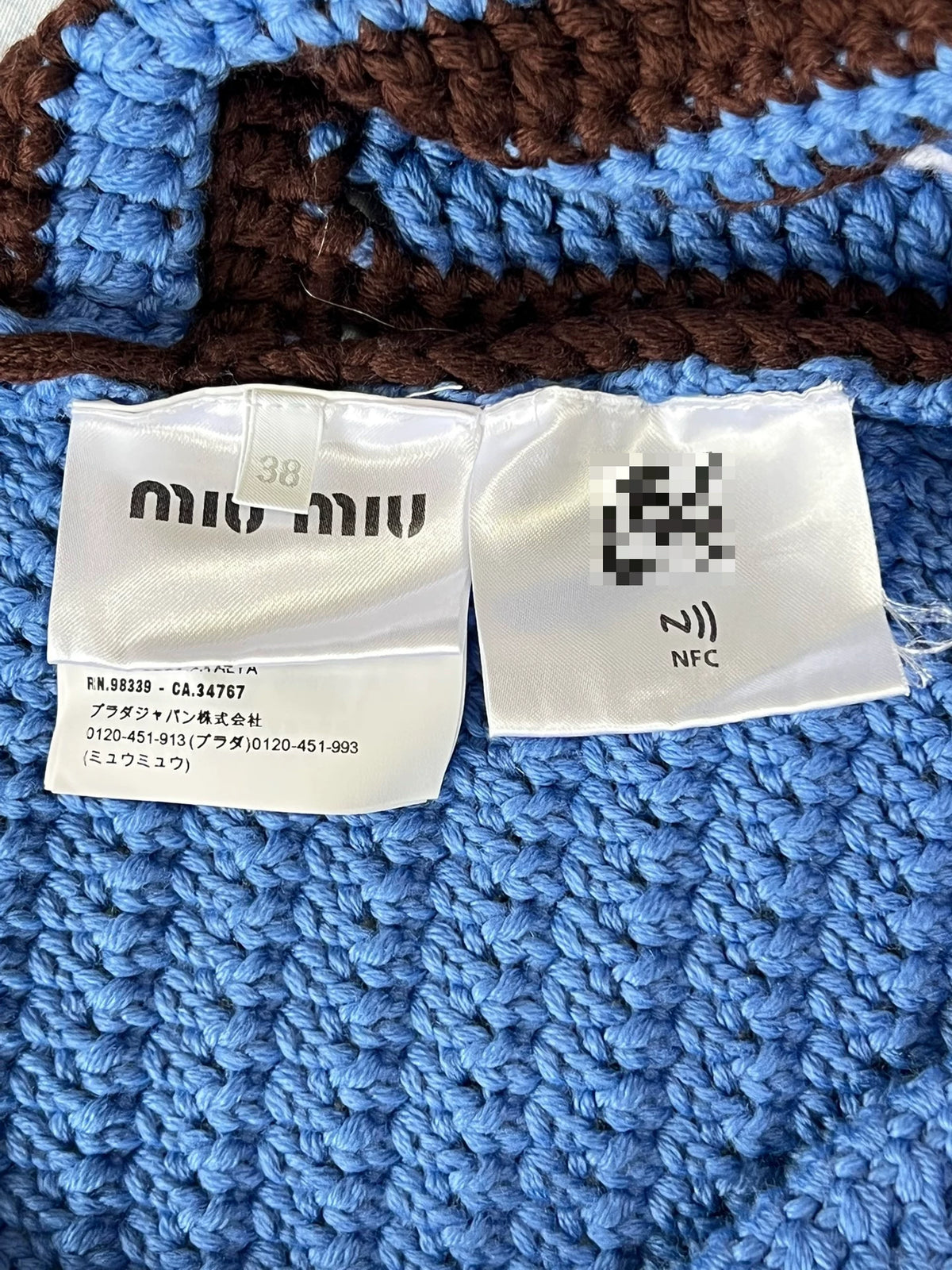 Miu Miu Hand-Crocheted Knit Cardigan