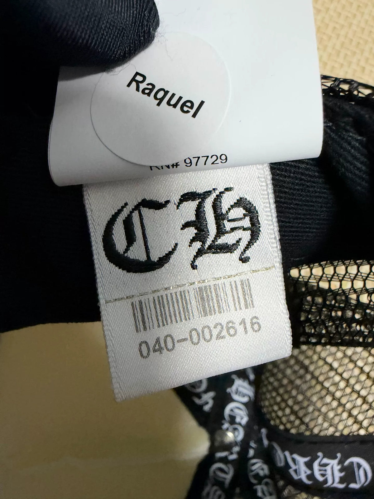 Chrome Hearts Black and White Color Block Mesh Truck Cap