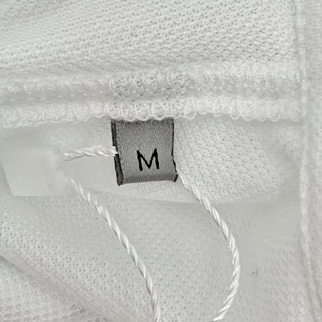 Dior White Letter Embroidery Logo Collared Single-Breasted Cotton Polo Shirt