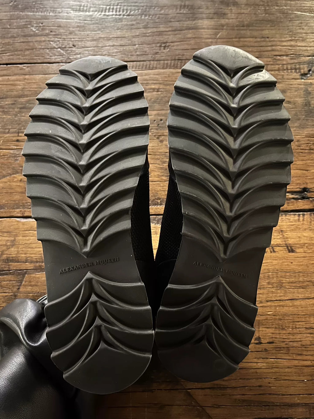 Alexander McQueen SS15 Black Feather Print Sneakers