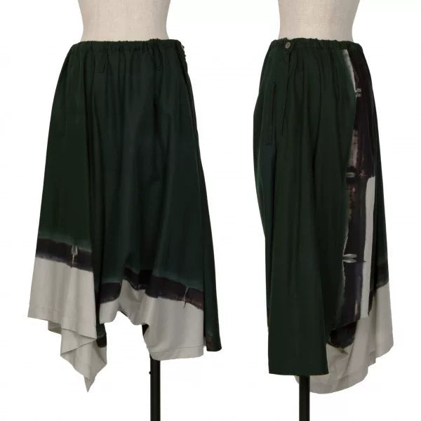 Yohji Yamamoto Green Vintage Pattern Skirt