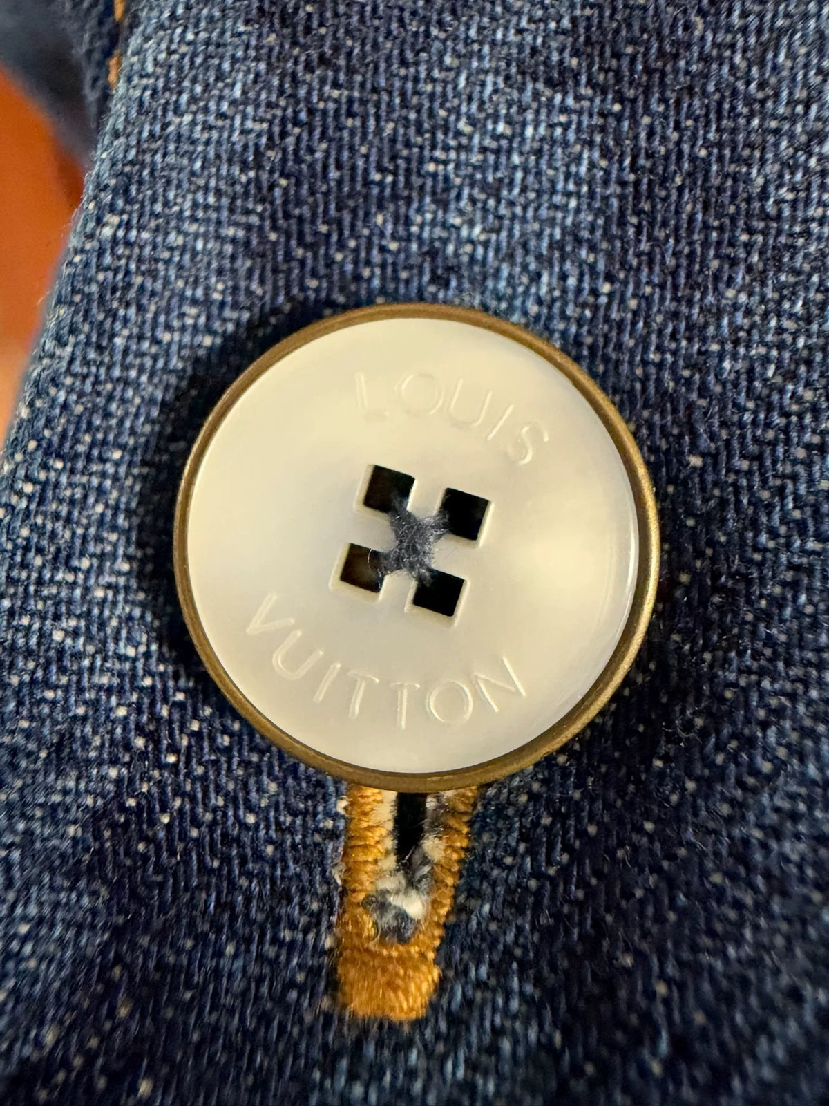 Louis Vuitton Blue Water Ripple Denim Short Sleeve Shirt