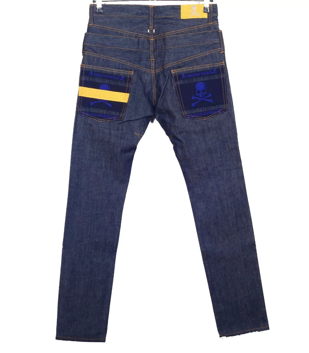 Mastermind Japan Rhinestone Mainline 14SS Gold Isetan On Jeans