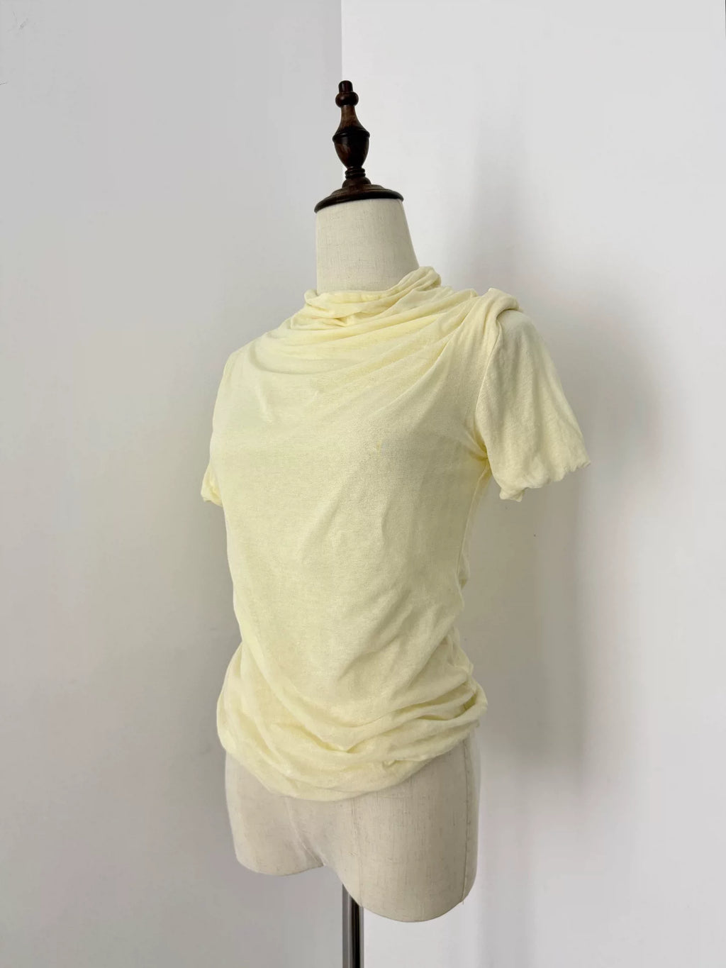 Yohji Yamamoto Pale Yellow Pleated Top - Devines