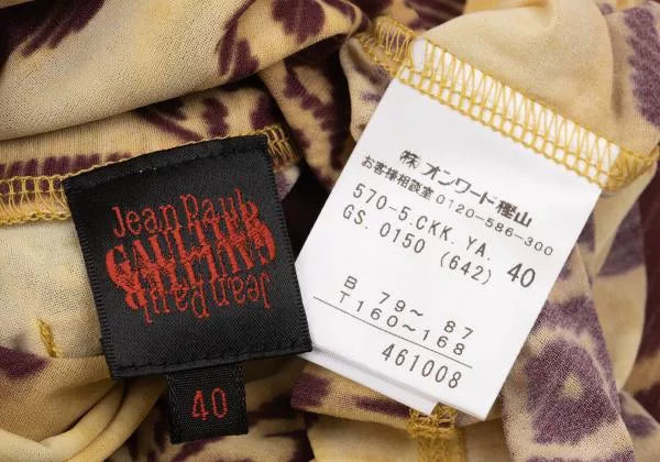 Jean Paul Gaultier Vintage Yellow Floral Turtleneck Top