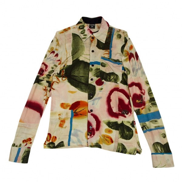 Jean Paul Gaultier Oil-Painted Silk Long-Sleeved Shirt