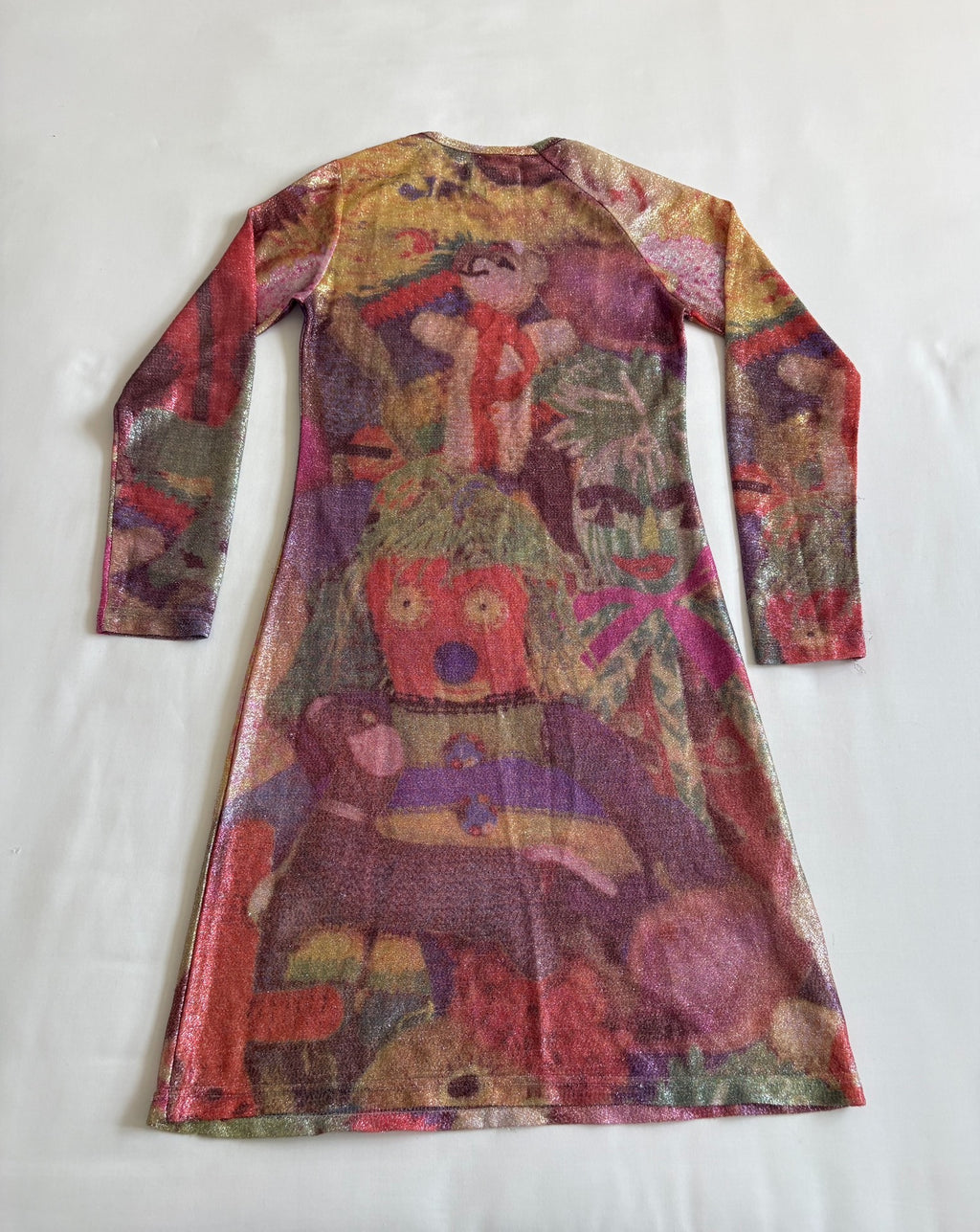 Walter Van Beirendonck Runway Print W Lt 1997-1998 Silver Slogan Kiss Vintage The Future Dress