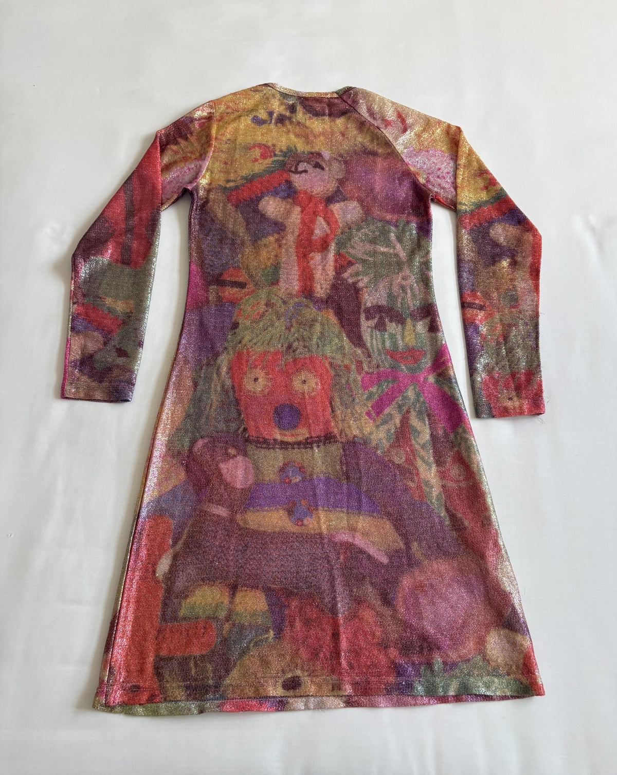 Walter Van Beirendonck Runway Print W Lt 1997-1998 Silver Slogan Kiss Vintage The Future Dress