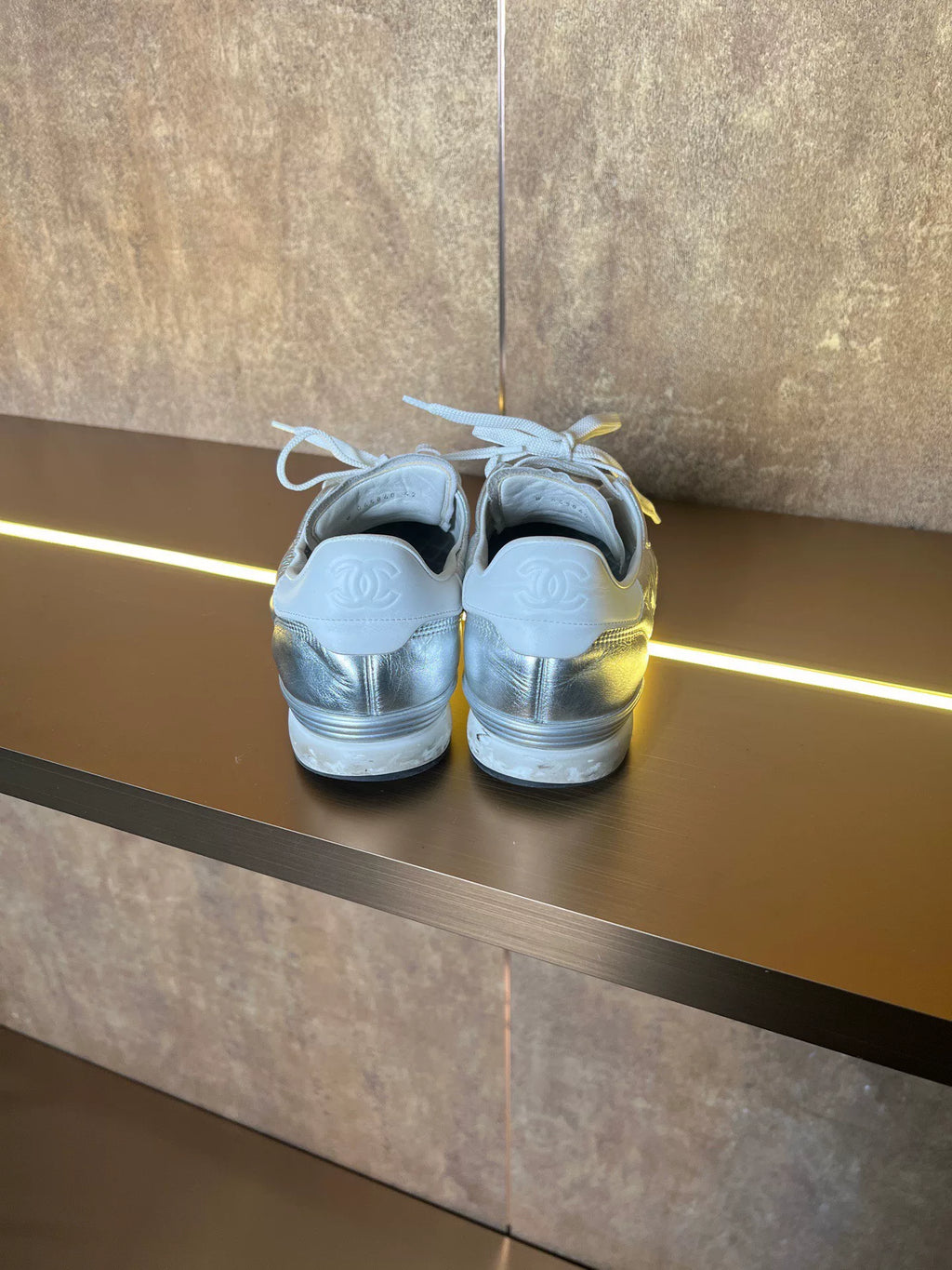 Chanel Silver German Army Trainers