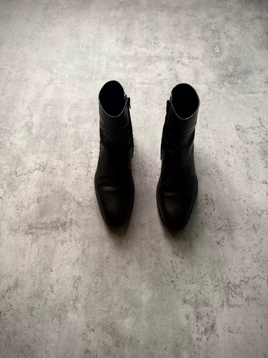 Saint Laurent Paris 13AW Black Leather Side Zip Chelsea Boots by Hedi Slimane
