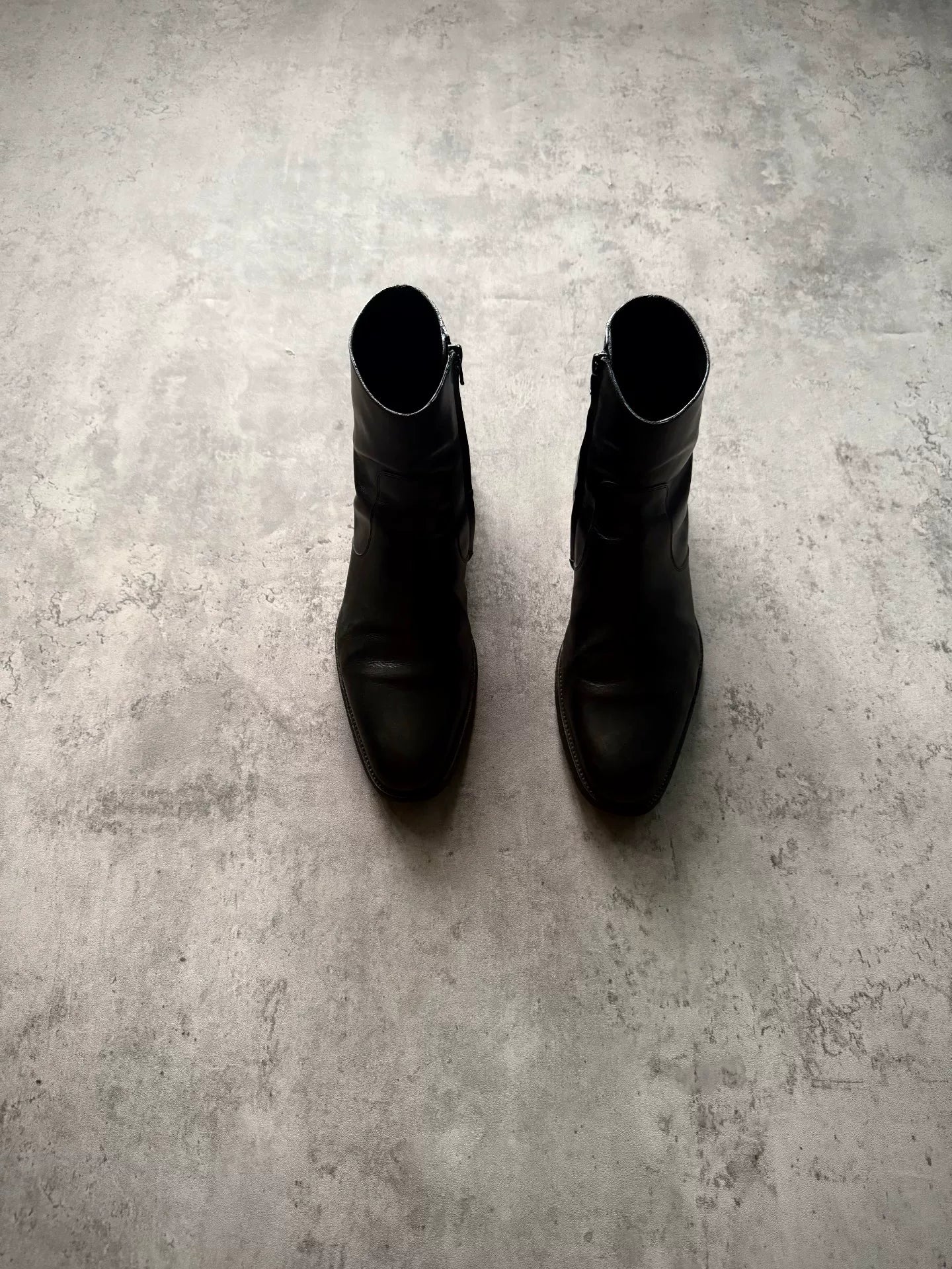 Saint Laurent Paris 13AW Black Leather Side Zip Chelsea Boots by Hedi Slimane