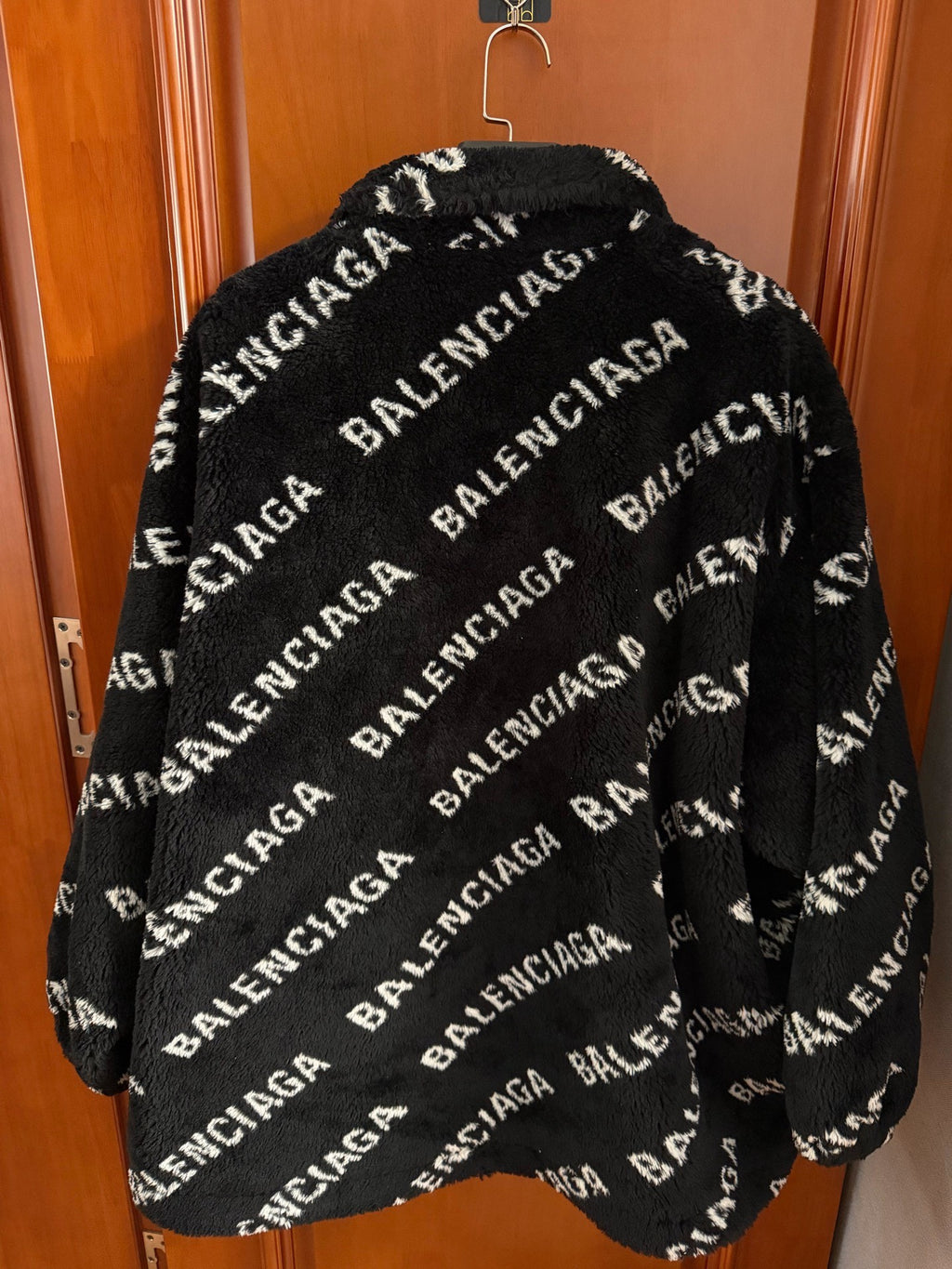 Balenciaga All-Over Logo Teddy Coat