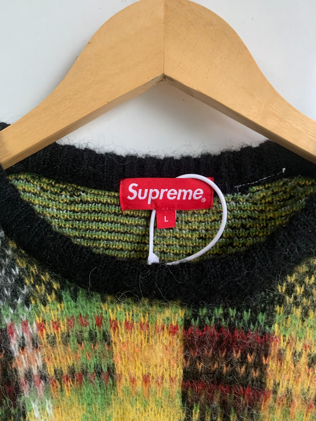 Supreme Yellow Black Plaid Mohair Sweater