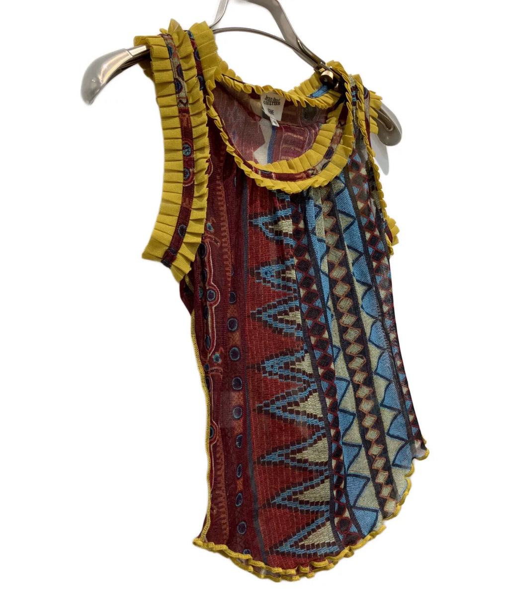 Jean Paul Gaultier Ruffled Mesh Sleeveless Top