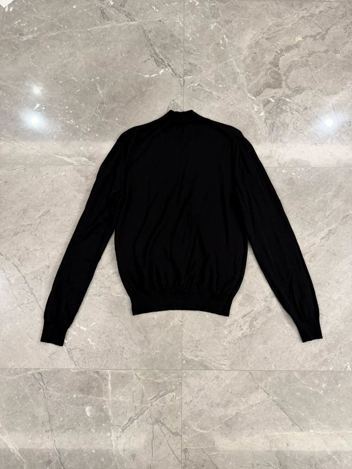 Celine Black Wool Crew Neck Sweater by Hedi Slimane