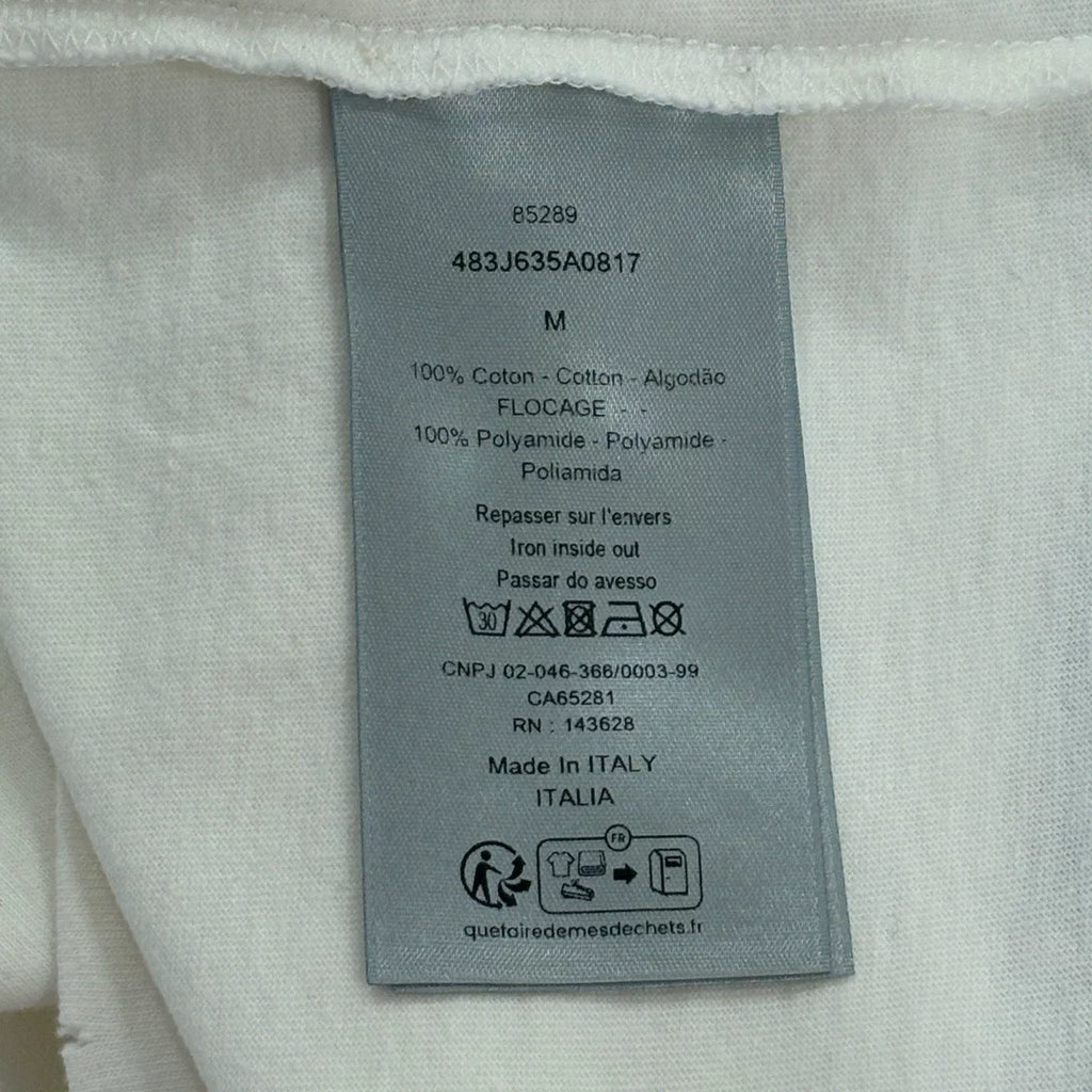 Dior White Letter LOGO Dog Embroidered Print Short Sleeve Top