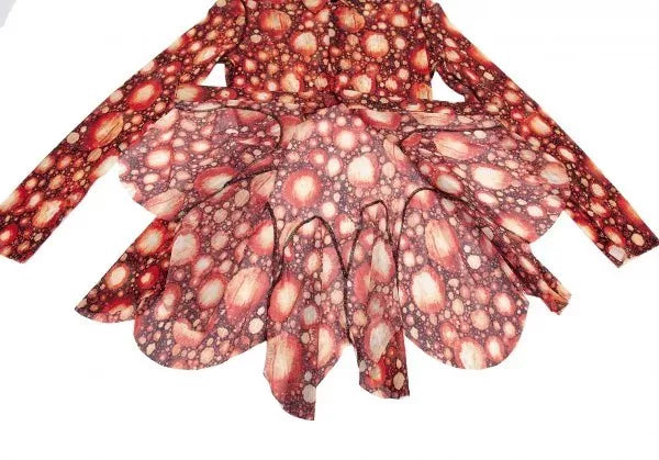Jean Paul Gaultier Vintage Orange Cell Print Mesh Top