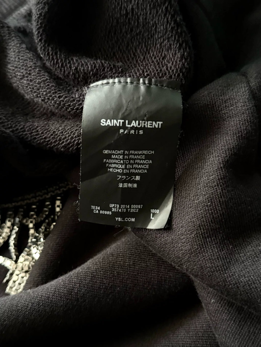 Saint Laurent Paris 14AW Black Chain Long-Sleeve Sweater