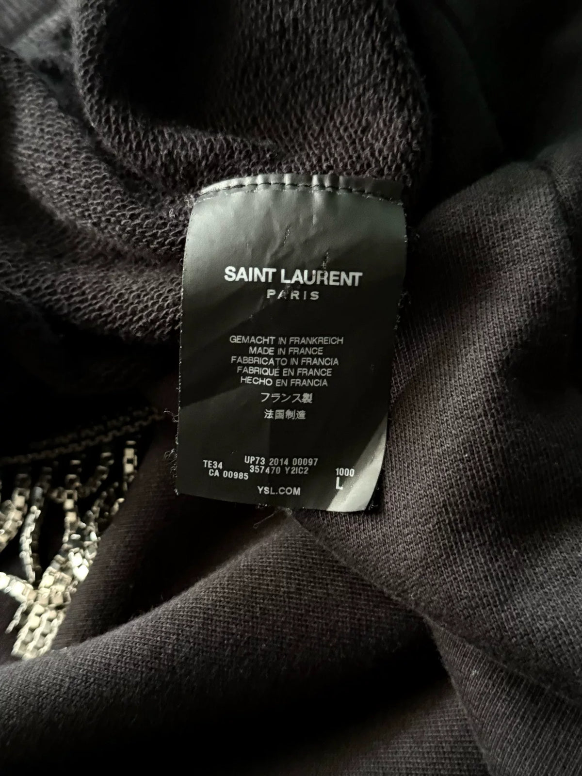 Saint Laurent Paris 14AW Black Chain Long-Sleeve Sweater