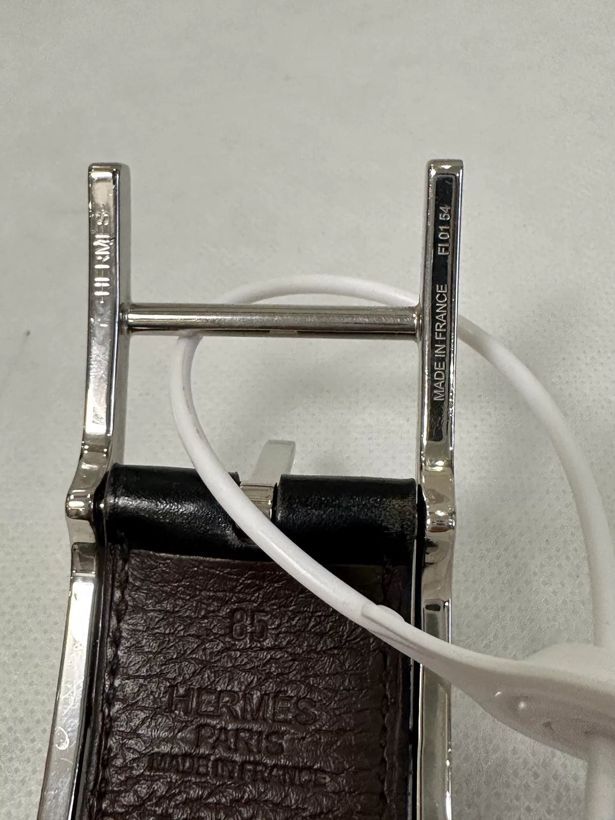 Hermes Black H-Buckle Leather Belt
