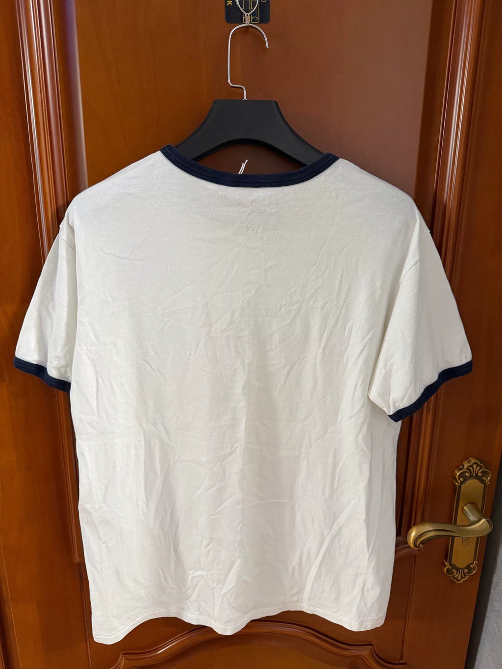 Celine White Flocked Letter Logo Short Sleeve T-Shirt
